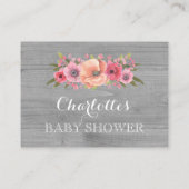 D'accompagnement Baby shower Demande Carte Rustique Bois Floral (Dos)