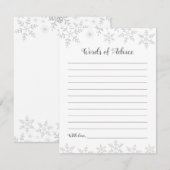 D'accompagnement Baby shower d'hiver Carte conseil Silver Snowflake (Devant / Derrière)