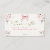 D'accompagnement Baby shower fille Déchets Carte Raffle avec arc (Devant)