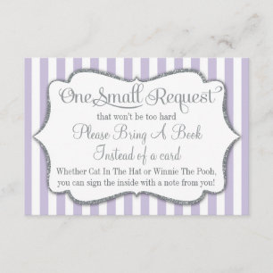 D'accompagnement Baby shower Lilac Grey Apportez Un Lavande Carte L