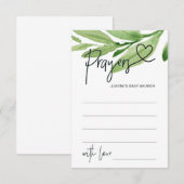 D'accompagnement Baby shower neutre vert Jeu carte de prière Coeur (Devant / Derrière)