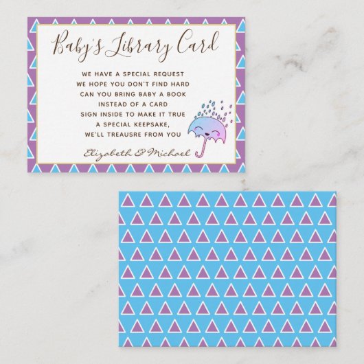 D'accompagnement Babys Library Demande de carte de réservation Spri (Devant / Derrière)