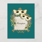 D'accompagnement Balle Mascarade Peacock - Carte de réponse RSVP (Dos)