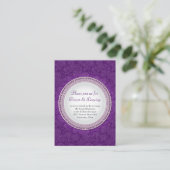 D'accompagnement Baroque Violet Plaque de mariage Carte de réceptio (Debout devant)