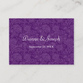 D'accompagnement Baroque Violet Plaque de mariage Carte de réceptio (Dos)