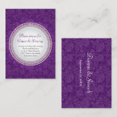 D'accompagnement Baroque Violet Plaque de mariage Carte de réceptio (Devant / Derrière)