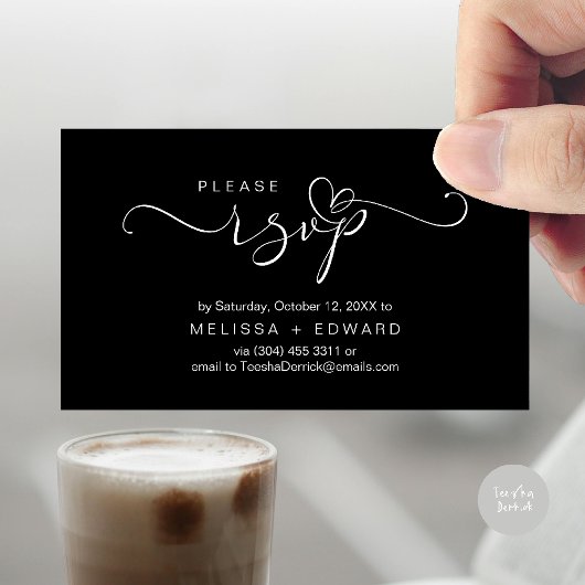 D'accompagnement Beau mariage romantique invite carte RSVP