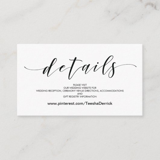 D'accompagnement Beautiful Mariage Website Details Carte de boîtier (Devant)