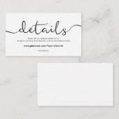 D'accompagnement Beautiful Mariage Website Details Carte de boîtier (Devant / Derrière)