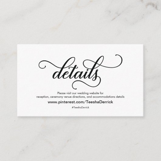 D'accompagnement Beautiful Mariage Website Details Carte de boîtier (Devant)