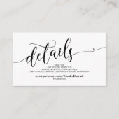 D'accompagnement Beautiful Mariage Website Details Carte de boîtier (Devant)