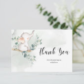 D'accompagnement Bébé éléphant vert eucalyptus carte de remerciemen (Debout devant)