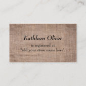 D'accompagnement Bébé sur le chemin ! Rustic Burlap Carte de Regist (Dos)