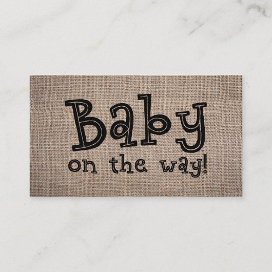 D'accompagnement Bébé sur le chemin ! Rustic Burlap Carte de Regist (Devant)