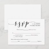 D'accompagnement Belle carte de boîtier RSVP de mariage élégant (Devant / Derrière)