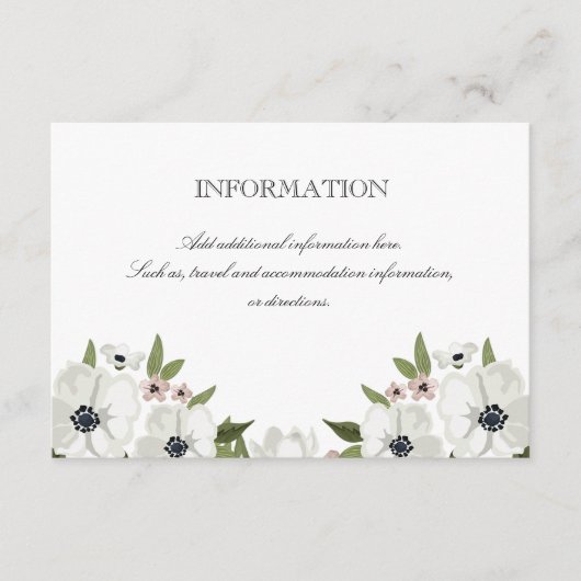 D'accompagnement Belle carte d'information florale (Devant)