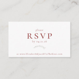 D'accompagnement Berries rouges Dusty et carte RSVP de mariage Feui