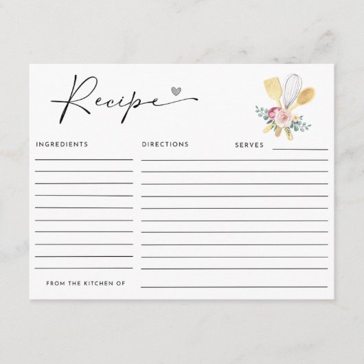 D'accompagnement BIENTÔT À ÊTRE BLANCHI Carte de recette (Devant)