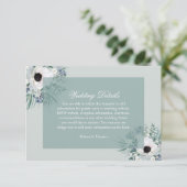 D'accompagnement blanc anémone sauge vert carte de détails mariage (Debout devant)