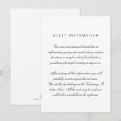 D'accompagnement Blanc Nettoyer Élégant Mariage Carte d'insertion (Devant / Derrière)