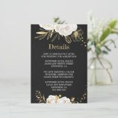 D'accompagnement blanc or floral noir détails carte d'enceinte (Debout devant)