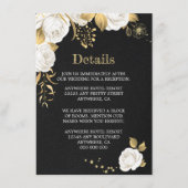 D'accompagnement blanc or floral noir détails carte d'enceinte (Devant)