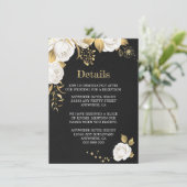 D'accompagnement blanc or floral noir détails carte d'enceinte (Debout devant)