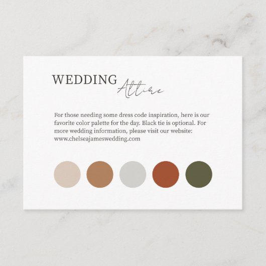 D'accompagnement BLANCHE | Carte de boîtier du code vestimentaire d (Devant)