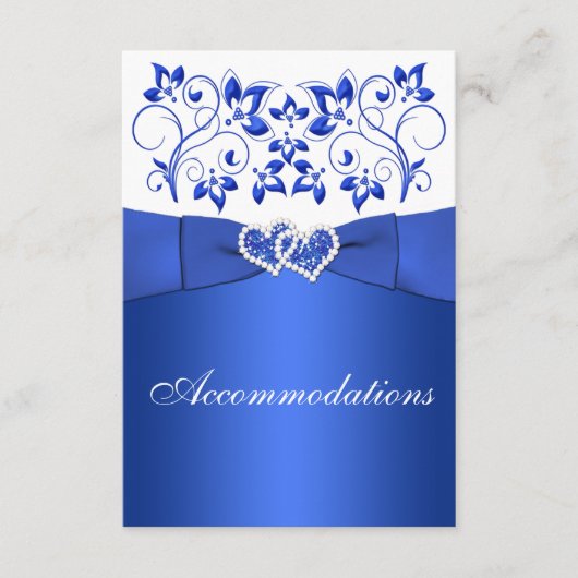 D'accompagnement Bleu de Cobalt, Fleurs Blanches, Carte de Fermetur (Devant)