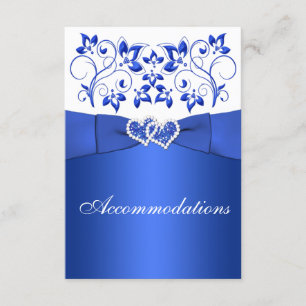 D'accompagnement Bleu de Cobalt, Fleurs Blanches, Carte de Fermetur
