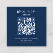 D'accompagnement Bleu Marine | Carte de boîtier de code QR RSVP (Devant)