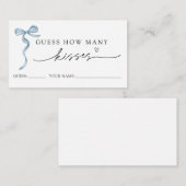 D'accompagnement Blue Bow Devine Combien De Baisers Carte De Jeu (Devant / Derrière)