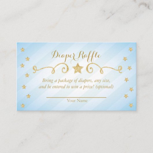 D'accompagnement Blue Boy Twinkle Little Star Diaper Carte Raffle (Devant)