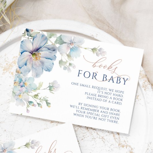 D'accompagnement Blue Hydrangea & Rose Flowers Livres Demande Carte