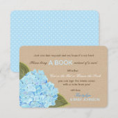 D'accompagnement Blue Hydrangea Rustic Lire une carte de livre (Devant / Derrière)