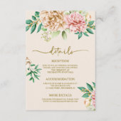 D'accompagnement Blush Hydrangea - Détails du Mariage Carte de boît (Devant)