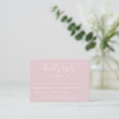 D'accompagnement Blush rose Budget moderne Script Mariage carte RSV (Debout devant)