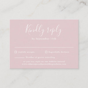 D'accompagnement Blush rose Budget moderne Script Mariage carte RSV