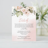 D'accompagnement Blush Rose Floral Boho Mariage Détails Carte Chic (Debout devant)