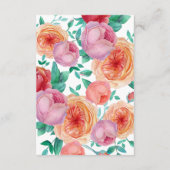 D'accompagnement Bohemian Bold Floral Mariage Carte d'information (Dos)