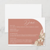 D'accompagnement Boho Arch Pampas Détails de l'herbe Carte du boîti (Devant / Derrière)