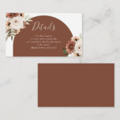 D'accompagnement Boho Arch Terracotta Baby shower Détails Carte (Devant / Derrière)