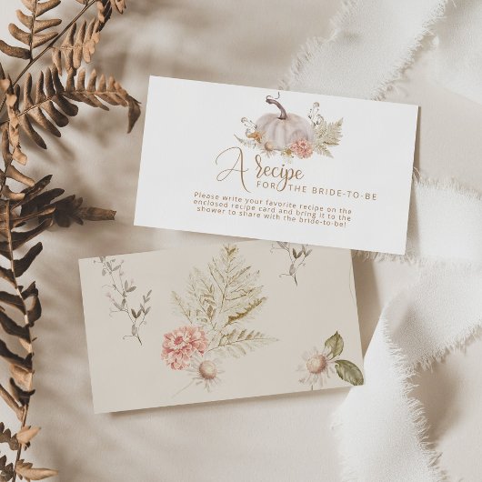 D'accompagnement Boho automne citrouille carte de recette de la nup