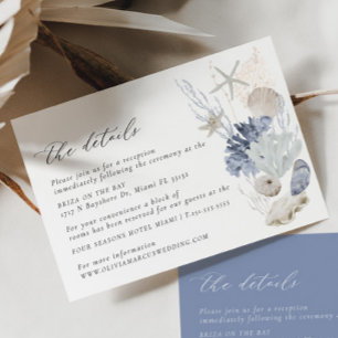 D'accompagnement Boho Beach Elegant Wedding Details Carte de clôtur