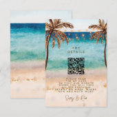 D'accompagnement boho beach QR code carte d'information du mariage (Devant / Derrière)