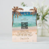 D'accompagnement boho beach QR code carte d'information du mariage (Debout devant)