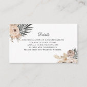 D'accompagnement Boho Beige Floral Détails Mariage Carte de boîtier (Devant)