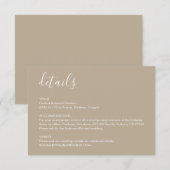 D'accompagnement Boho Beige Mariage Détails Carte de boîtier (Devant / Derrière)