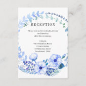 D'accompagnement Boho Blue Floral Mariage Carte de la réception (Devant)