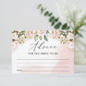 D'accompagnement Boho Blush Pink floral or feuille carte conseil (Debout devant)